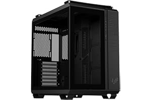 ASUS TUF Gaming GT502 ATX Mid Tower Gaming Case (konstrukcja dwukomorowa, niezależne strefy chłodzenia dla procesora i GPU, panele boczne bez narzędzi, panel przedni USB 3.2 Gen 2 typu C, cztery