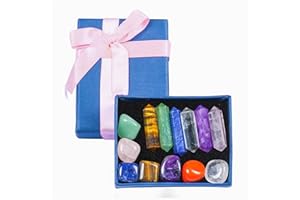 ABHISUBYA Chakra Crystals Set - 13Pcs Seven Chakra Stone - Crystals and Healing Stones - Gifts for Women - Crystals for Beginners -Gift Set Women - Quartz Crystal - Healing Gifts
