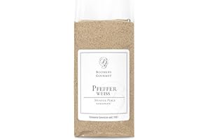 ‎BOOMERS GOURMET Boomers Gourmet - Weißer Pfeffer gemahlen - Muntok Pfeffer aus Indonesien - Muntok Perle Pfeffer - cremiger weißer Pfeffer - Premium gemahlener Pfeffer - Refill - 100 g