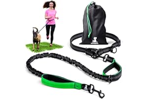 SPARKLYPETS Laisse mains libre pour chien grande et moyenne taille – laisse anti-traction avec coutures réfléchissantes pour chien - accessoire chien pour le jogging, la marche à pied, la randonnée, l’escalade