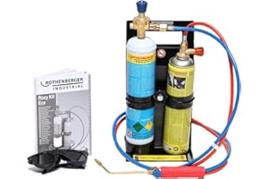 ROTHENBERGER Industrial Autogenschweiß- und Hartlötgerät Roxy Kit Eco, inkl. Gas- und Sauerstoffbehälter für sofortige Anwendung, 35748