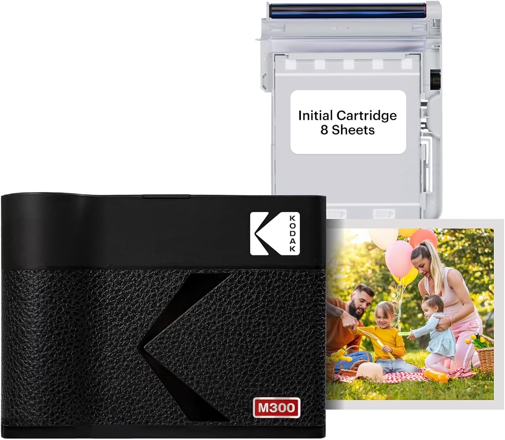 Kodak Mini 3 ERA Siyah 3X3 | Bluetooth, iPhone ve Android uyumlu, iz bırakmaz, su geçirmez ve solmaz