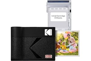 KODAK Mini 3 ERA 4PASS Impresora de Fotos Portátil (7,6x7,6cm) (Impresora + 8 Hojas, Amarillo)