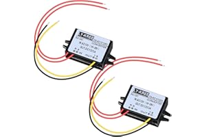 WEEWOODAY AC-DC Convertisseur d'alimentation AC 12V (10-28V) à DC 12V Convertisseur de Tension Réduite, IP68 Module Convertisseur Buck Étanche Régulateur de Tension, Moteur, 3A (2 Pièces)