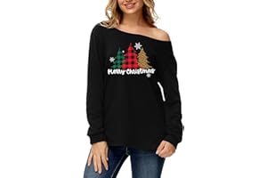 Arankhiger Weihnachten Damen Langarmshirt Weihnachtspulli lässig Xmas Oberteil S-2XL