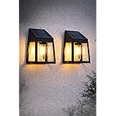 Solar Duvar Aplik, Siyah, IP44 Su Ge&ccedil;irmez, Sens&ouml;rl&uuml;, G&uuml;neş Enerjili, 2'li Set, Bah&ccedil;e ve Balkon i&ccedil;in, Modern Stil