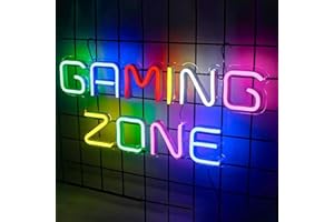 QXMH Game Zone - Targa LED neon, per sala giochi, grandi cartelli al neon, con alimentazione USB, per sala giochi, regali per adolescenti, uomini, bambini (area giochi)