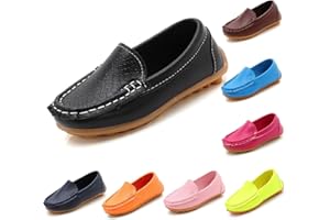 MOMOLAA Boy's Loafer Slip-On Dress Shoes- Toddler Little Kid Boys Girls Soft Slip On Loafers Dress Flat Shoes Boat Shoes Casual Shoes Sneaker