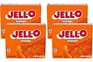Jell-O Gelatin Dessert 3 Ounce Boxes Pack of 4 (Orange)