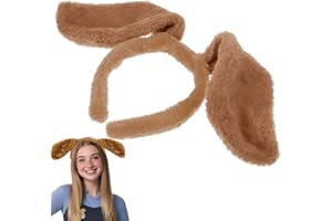 Norhogo 1 pcs Brown Puppy Dog Ears, Puppy Ears Headband, plush pug ears headdress, cos animal headband puppy hairband, stage performance props (Brown)