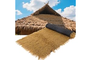 ZHWFDC Techo De Paja Artificial Para Techos, Palma Sintética Ignífuga, Rollo De Techo De Paja Mexicana Utilizado Para Beach Hawaiian Tropical Garden Party Deco(Size:0.5*1m（1.64*3.3ft）,Color:Amarillo oscuro)
