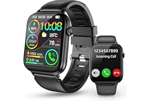 OTOZABU Reloj Inteligente Hombre con Bluetooth Llamada y Recibir Whatsapp, 1,85" Smartwatch Mujer con 113+ Modos Deportes, Monitor de Ritmo Cardíaco y Sueño Pulsera Actividad, Impermeable IP68, Negro