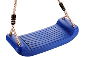 Loggyland Balançoire à Siège en Plastique, Balançoire en Planches pour Enfants - Bleu