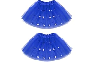 Baisdan 2 PCS Tutu Skirts for Girls, 3 Layers Tulle Tutus Skirt for 3-9 Years Kids Girls Ballet Dance Festival Outfit Halloween Party Costume
