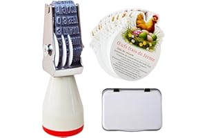 Homvik Tampon Dateur Manuel pour Œufs, Marquage 4mm avec Tampon Encreur Noir, Design Spécial Mois et Jour, 50 D'instructions pour La Manipulation Des Œuf