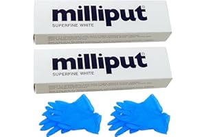 CREATIVE CRAFTERS Milliput,Kit di riparazione in resina epossidica bianca superfine, confezione da 2 pezzi di colla epossidica con guanti, smalto, vasca idromassaggio e kit di riparazione in fibra di vetro