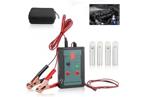 12V Automotive Fuel Injector Tester - BELEY Car Injector Cleaner Tool Kit 8 Pulse Modes Test 2 Injectors Simultaneously with 4 Adapters & 4 Test Leads(5cm/2in)