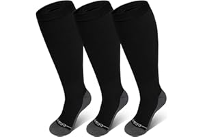 ZFSOCK Bas de Compression Femme Homme: Chaussettes de Contention Grande Taille Mollet Médicale Soutien Graduel Chaussette Contention 20-30mmhg Sans Couture pour Sport Voyage Grossesse XXL-7XL 3 paires