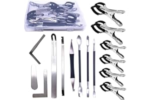 TUOREN Woodwind Instrument Repair Tool Stainless Steel Saxophone Key Adjustment Repair Kit with Clamps Pack of 13 Pieces