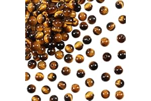 TOAOB THE ONE AND ONLY BABY TOAOB 100pcs Perles Oeil de Tigre 6mm Perles Pierre pour Bracelet Naturelles Perle Rondes en Vrac de Pierres Gemme Énergie pour Fabrication de Bijoux Collier Bracelet Boucle d'oreille