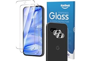 Natbok Szkło hartowane do Google Pixel 9a ochraniacz ekranu i osłona obiektywu aparatu, twardość 9H, ultra odporne, odporne na odciski palców, bez pęcherzyków, przezroczysta folia na telefon HD do