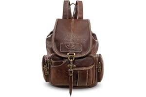FANDARE Retro Mochila Mochilas Tipo Casual Bolsas Escolares Bolsa de Hombro Bolsa de Viaje Daypacks Bolsos de Mujer Hombre Adolescente Al aire libre Viaje Compras Picnic Excursionismo Impermeable PU