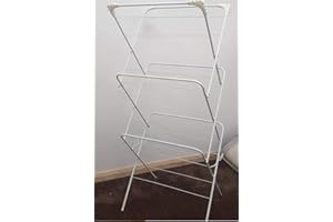 Elito Home & Garden New 3 Tier Airer Clothes Laundry Dryer Metal Rack Indoor & Outdoor Folding Horse (14M Airer White)