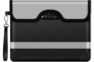 YunBey Bolsa de Documentos Ignifuga e Impermeable con Cerradura Grande Portadocumentos Coche A4 Bolsa Ignifuga para Documentos Dinero Pasaporte (33,5×25,5 cm)