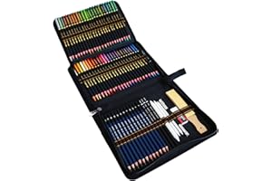 WGOT Zestaw 72 kredek do rysowania, profesjonalny zestaw kredek dla dorosłych i dzieci, w zestawie kredki akwarelowe, pisaki do szkicowania, grafitowe i węglowe ołówki i akcesoria