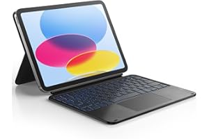 Dracool Funda Teclado para iPad 10.ª generación 2022 Teclado con Trackpad Extraíble Magnético Retroiluminado Magic Style Keyboard Folio para iPad 10 Generación 10,9 Pulgadas QWERTY Español Ñ, Negro