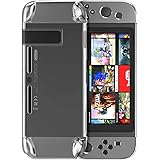 MoKo Compatible avec Nintendo Switch Coque, Ensemble Housse de Protection de Conception de Segment, Étui Anti-Chocs Anti-Rayures, pour Switch Console (2017), Transparent