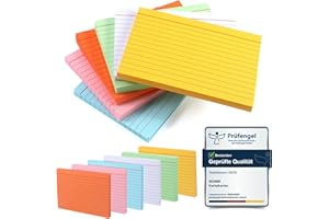 Fichas Siumir, paquete de 300, impresión a doble cara, tamaño A6, con rayas de seis colores, para el hogar y la escuela (14,8 x 10,5 cm)