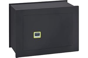 ARREGUI Ideal 10 281350 Caja fuerte de empotrar a pared con cerradura de llave, Caja de Seguridad para casa y negocio, fácil de usar, alto nivel de seguridad, 30 x 41 x 20 cm, 15 L Gris Oscuro