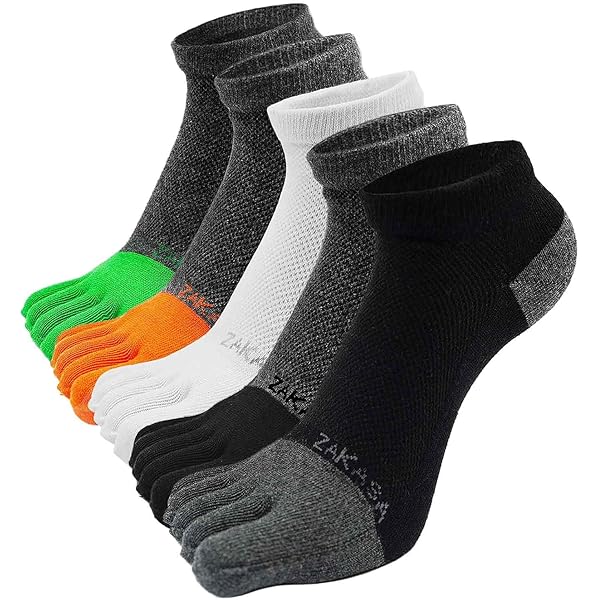 QUPOLPOL Zehensocken 4 Paar - Bunte Retro Sportsocken Für Herren