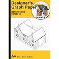 Designers A4 Isometric Graph Paper Notebook: Isometric Grid Notebook-Tools for Architectural, Interior and Graphic Design.