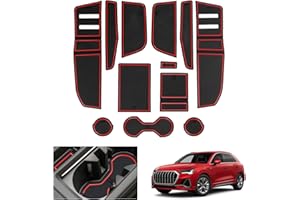 GAFAT Compatible with Audi Q3 F3 2019-2024 Non-Slip Mats, Q3 Sportback S-Line RS Q3 Rubber Mats Non-Slip Non-Slip Centre Console Door Seam Mats, Q3 F3 Accessories (Red)