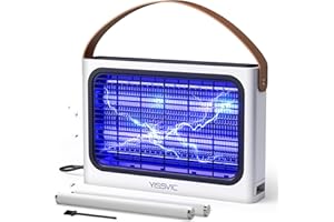 YISSVIC Lampa odstraszająca komary do wnętrz 4300 V Elektryczna lampa UV do zabijania much z 2 zapasowymi żarówkami 20 W Środek owadobójczy Komary Muchy Motyle i inne owady latające
