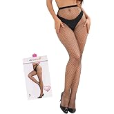 ohyeahlady Fishnet Tights Black for Women Sexy Large Sizes Tights Fishnetz Stockings Hole Waist Pantyhose Elastic Stockings Plus Sizes Rave Outfit Punk Clubwear Box Pack