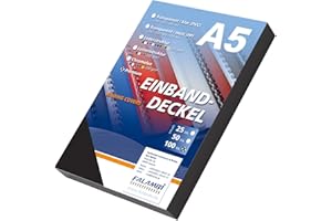 FALAMBI 100 Einbanddeckel DIN A5 mit Lederstruktur - schwarz