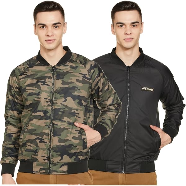 Buy wildroar Winter Jacket- Camo & Olive Reversible-Full Sleeves