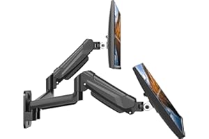 BONTEC Braccio Monitor Doppio 13-32", Braccio a Molla a Gas Regolabile in Altezza, Inclinazione, Rotazione, Supporta fino a 9KG, VESA 75x75, 100x100 mm