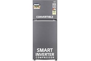 LG Smart Choice, 343 L, 3 Star, Frost-Free Smart Inverter Double Door Refrigerator (GL-S382SDSX, Dazzle Steel, Convertible with Express Freeze)