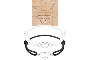 CheersLife Idee Regalo Donna Uomo Natale, Regalo Anniversario San Valentino per Lui Lei, Bracciale Puzzle Amore Romantico Regalo Compleanno per Fidanzata Fidanzato Marito Moglie Coppia Sorella Amica