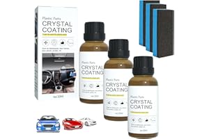 COMEDYKING Crystal Coating Voiture Plastique Rénovation Revêtement, Revêtement En Pièces En Plastique, Renovateur Plastique Voiture Interieur, Agent De Remise À Neuf De Placage De Voiture Avec Éponges (3)
