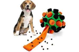 Larimuer Palla da fiuto per cani, Giocattoli Puzzle per Cani giocattolo interattivo Portatile, giocattolo per l'alimentazione per cani di piccola, media,taglia(arancione e verde)
