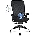 COLAMY Ergonomic Mesh Office Chair, High Back Computer Executive Desk Chair with Adjustable Headrest and 4D Arms, Slide Seat, Tilt Lock (Neza-Grey)