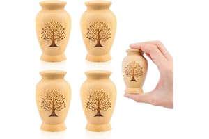 TOGHPUW Small Urns For Ashes, Ashes Keepsake, Wooden Urn, Adult Small Urn Tube Keepsake, Human Male Female Pet Dog Cat Ashes (Tree of Life 4PCS)