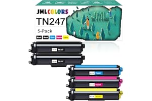 JMLCOLORS TN247 TN-247 Toner Compatible for Brother TN243CMYK TN-243CMYK Toner Value Pack for DCP-L3550CDW DCP-L3510CDW HL-L3210CW HL-L3230CDW HL-L3270CDW MFC-L3710CW MFC-L3750CDW MFC-L3770CDW(5-Pack)