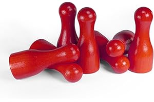 Spieltz Giant Toy Figures for XXL Board Games: Red Halma Large Wooden 25/60 mm Bottle Cones Easy to Grip Extra Large Game Cones (Red, Pack of 10)