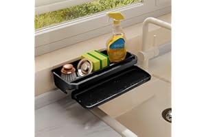 QINGZY Organizador para Fregadero de Cocina, Soporte para Esponjas Lavado Estante de Almacenamiento para Fregadero de Plástico Porta Estropajos Fregadero para Almacenamiento Cocina y el Baño